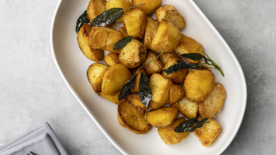 A platter of duck fat roast potatoes