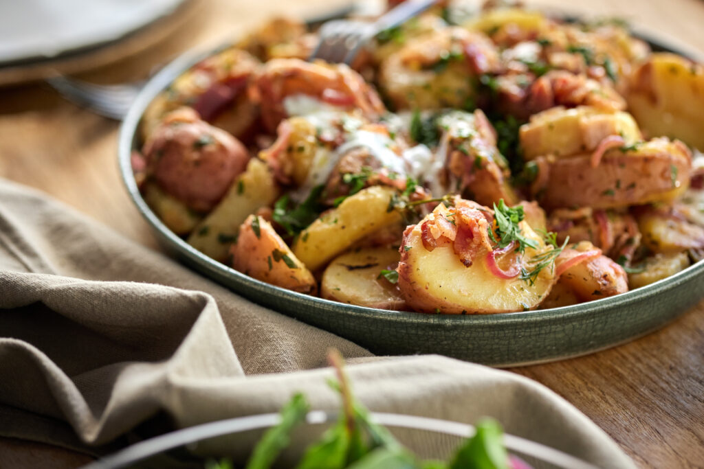 Warm potato salad